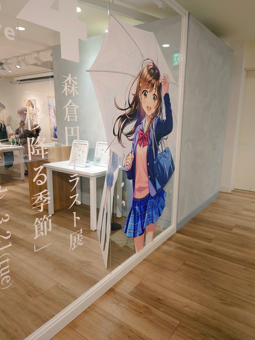 阪神百貨店の森倉円さんのイラスト展「桜降る季節」を見てきた。森倉さんといえばレーミクさんとキズナアイのイメージ。商業作品