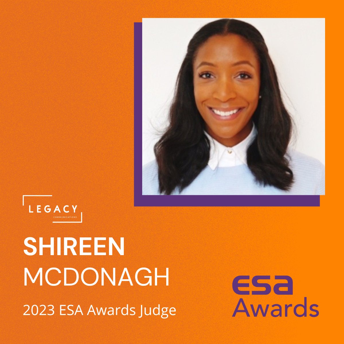 We're so proud of Shireen being selected to judge at tonight's #ESAawards 2023.

As Legacy's Head of Brand and Sponsorship, Shireen brings her experience and industry knowledge to the judging process. Best of luck to Shireen and our shortlisted clients.
