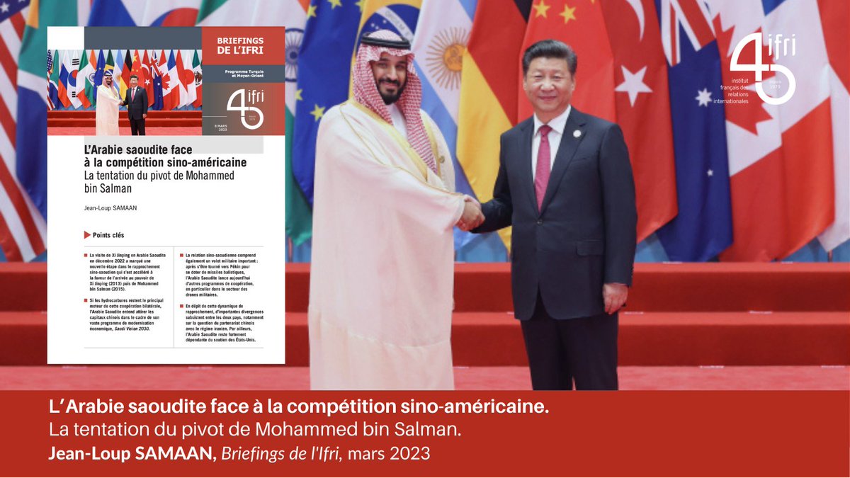 [🔎 À lire] 🇸🇦 🇨🇳 L’#Arabiesaoudite face à la compétition sino-américaine. La tentation du pivot de Mohammed bin Salman. 

<a href="/JeanLoupSamaan/">Jean-Loup Samaan</a> analyse les enjeux et les limites du rapprochement sino-saoudien dans ce nouveau Briefing de l'Ifri ➡️ ifri.org/fr/publication…