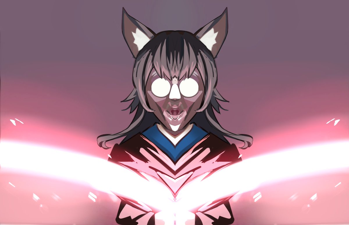 ookami mio animal ears glasses energy sword cosplay opaque glasses wolf ears black hair  illustration images