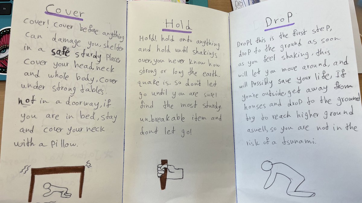 MissHamillHist's tweet photo. S2 have been learning about disasters in Japan as part of their Geography topic. We made leaflets educating others on how to survive an earthquake 🌍 https://t.co/roBY7zECHS