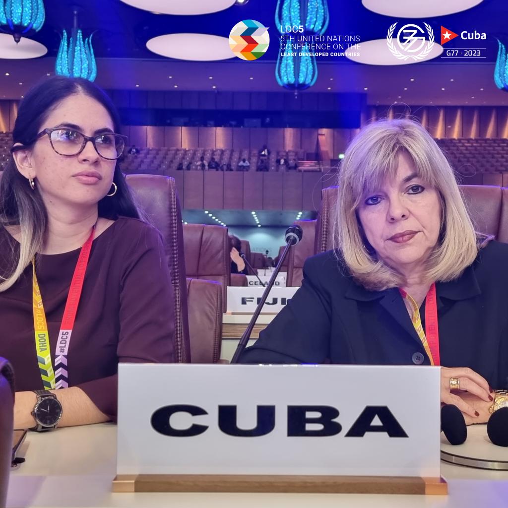 Concluye V Conferencia de las NU sobre los Países Menos Adelantados, aprobada Declaración Política de Doha cuyo objetivo es impulsar el cumplimiento del Plan de Acción de Doha aprobado en 2022.

#PMA
#CubaG77