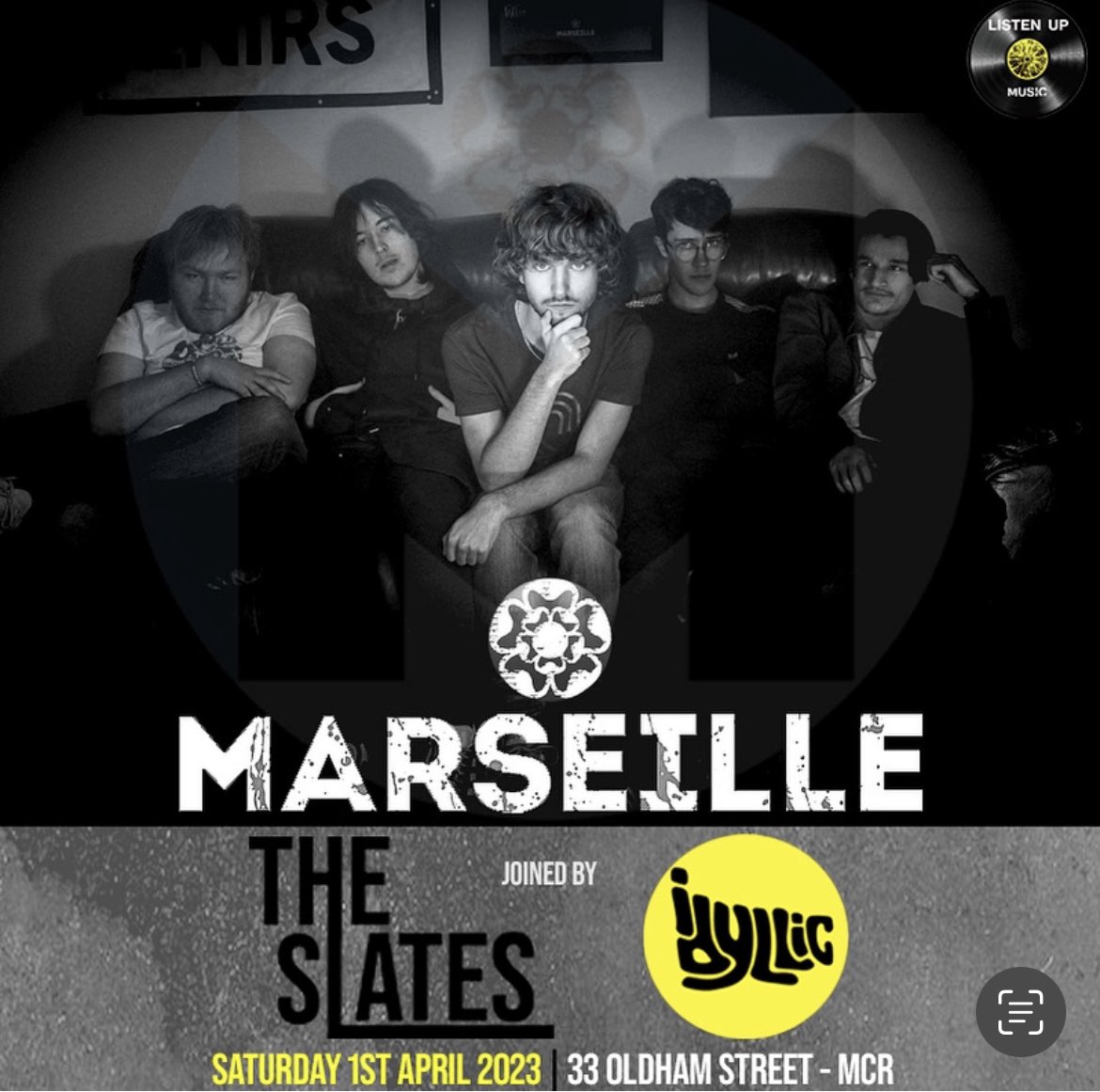 Have you got your tickets yet for Marseille, The Slates & Idyllic at 33 Oldham St, Manchester on 1st April? Set to be a mega night! Get yours here: fatso.ma/Xf49