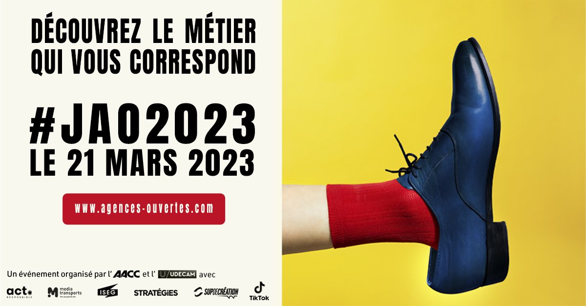 Le 21 mars, les agences <a href="/AACClive/">AACC Live</a> et <a href="/Udecam/">Udecam</a> ouvrent leurs portes pour faire découvrir l’univers des agences de l’intérieur !

+info : agences-ouvertes.com

w/ Mediatransports @ActResponsible @isegmcs
<a href="/supdecreation/">Sup de Création</a> <a href="/tiktok_France/">TikTok France</a> <a href="/Strategies/">Strategies</a>