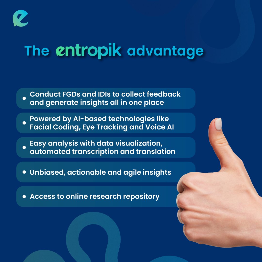 entropik_io's tweet image. Before you design your next survey, you can learn more about how to level up your Quantitative Research with Entropik. 

Maximise the efficiency of your campaigns with AI-powered technologies like #facialcoding and #eyetracking for faster, more actionable and reliable insights.