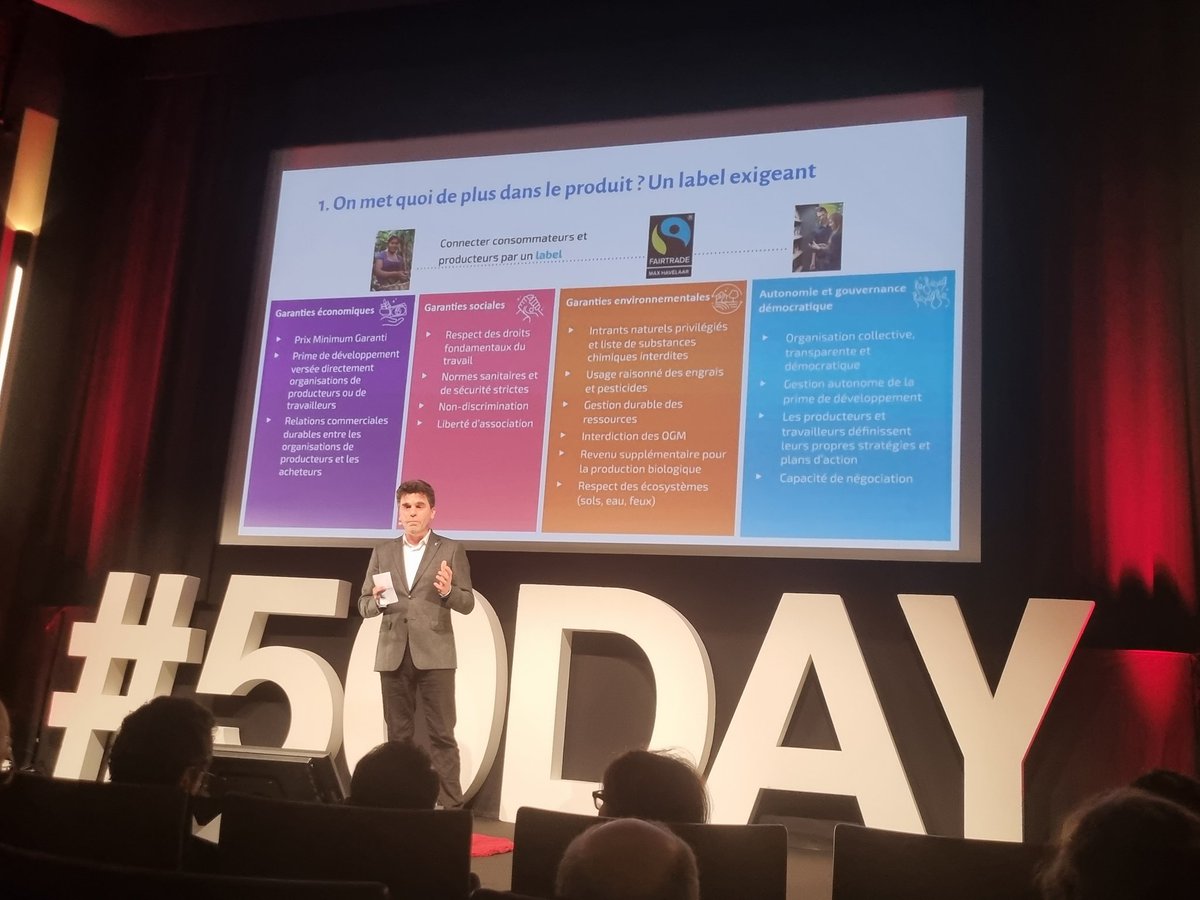 GuillaumeBaley's tweet image. Qu'est-ce qu'il y a derrière un label de commerce équitable ? @MaxHavelaarFr
Il y a des garanties économiques (prix minimum garanti), des garanties sociales (respect des droits), des garanties environnementales et une Gouvernance démocratique 🌍 #50Day @50Partners