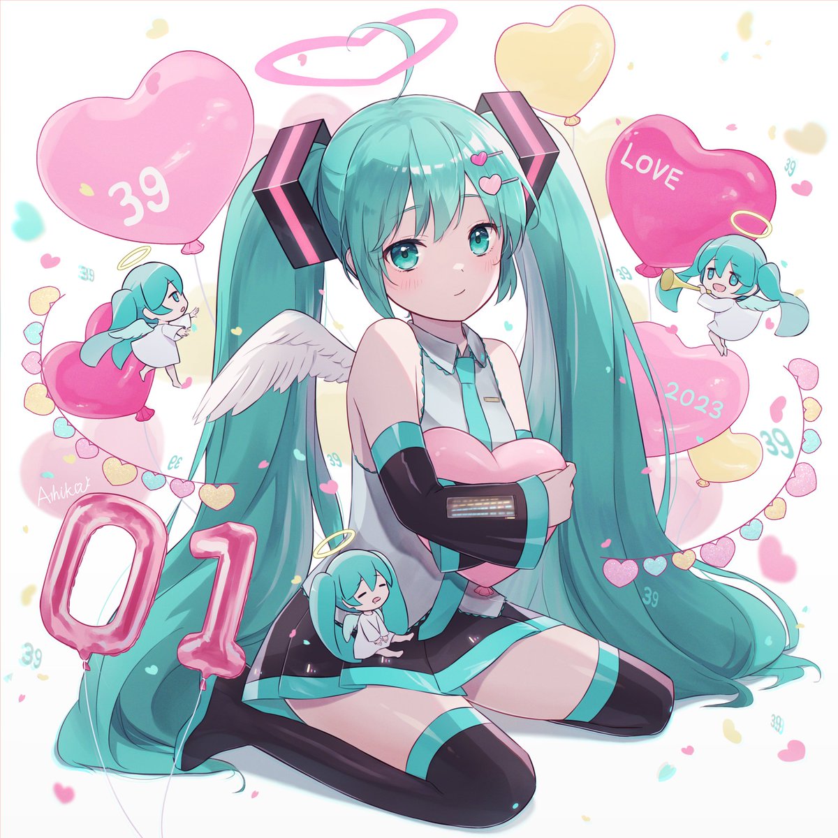 初音ミク 「 #ミクの日  #ミクの日2023 」|亜鹿のイラスト