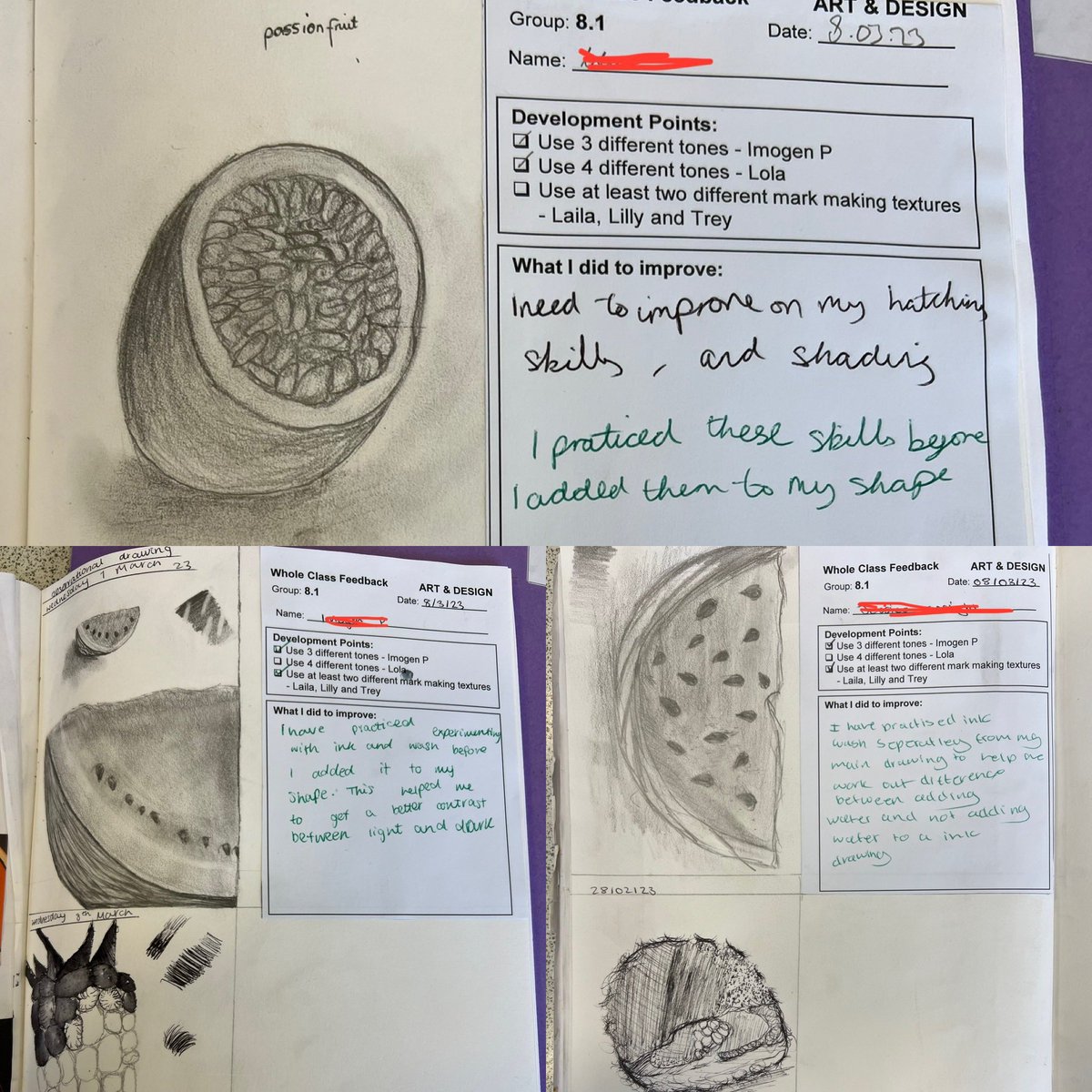 Whole Class Feedback in art this week &amp; year 8’s smashed it!! The improvements that they had made &amp; reduced misconceptions in such a short time has been impressive!! 👏🏻 #WholeClassFeedback #ExpectTheBest <a href="/TCAPoole/">The Cornerstone Academy Poole</a> <a href="/NPitmanRE/">N Pitman</a> <a href="/HannahTandL/">HANNAH TCA</a>