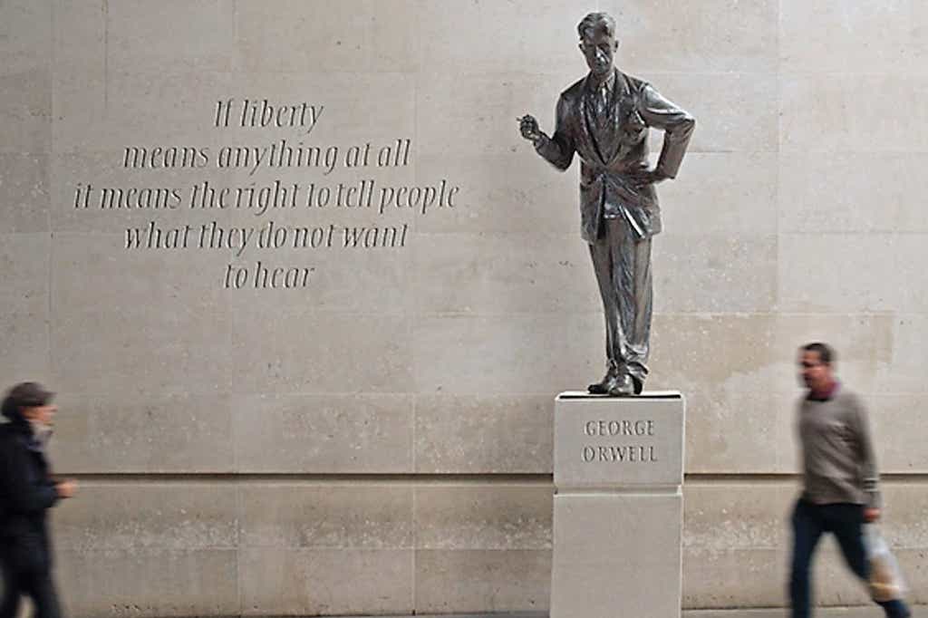 BBC Broadcasting House: 'Is liberty means anything at all it means the right to tell people what they do not want to hear'. George Orwell.

#BBC #GeorgeOrwell #liberty #FreeSpeech #GaryLineker #GarylinekerSpeaksForMe #IStandWithLineker #ToryGaslighting #migrationisnotacrime