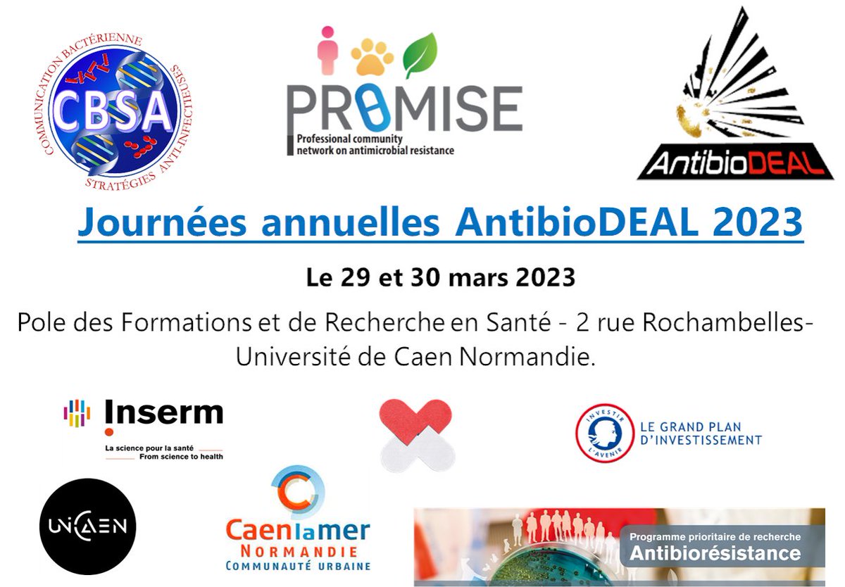 Only a few days before our first event! There are a small number of places available. If you are interested, please get in touch before the 13th of March at: antibiodeal@unicaen.fr