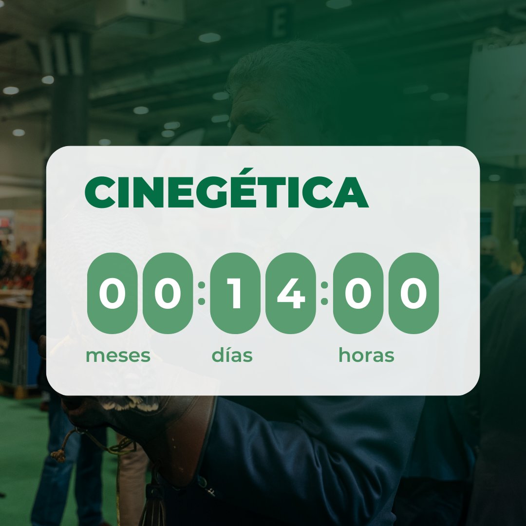 𝗘𝗻 𝟭𝟱 𝗱𝗶́𝗮𝘀 𝗹𝗮𝘀 𝗽𝘂𝗲𝗿𝘁𝗮𝘀 𝗱𝗲 𝗖𝗶𝗻𝗲𝗴𝗲́𝘁𝗶𝗰𝗮 𝘀𝗲 𝘃𝘂𝗲𝗹𝘃𝗲𝗻 𝗮 𝗮𝗯𝗿𝗶𝗿 
Una edición muy especial para disfrutar, vivir y sentir el campo, la caza y el mundo rural. 
Recuerda: los perros son bienvenidos a Cinegética 2023
La cuenta atrás ha empezado