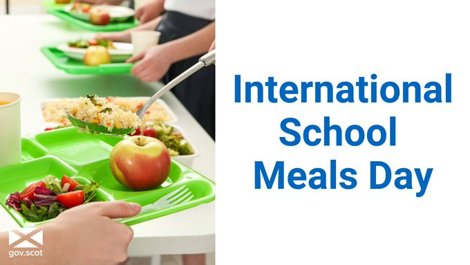International School Meals Day celebrates the work that Scotland and other countries do to promote healthy eating habits worldwide.

This year, pupils can take part by swapping recipes, listing their favourite foods and sharing food diaries.

More ➡️ bit.ly/3kT6DHT