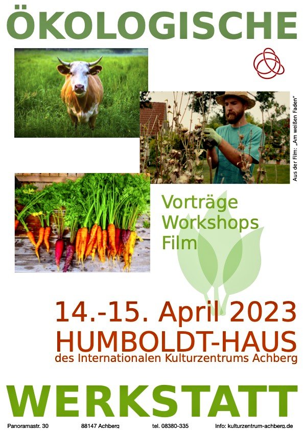 Herzlichen Einladung im <a href="/HAchberg/">Humboldt-Haus, Achberg</a> 
<a href="/farmerforfuture/">FarmersForFuture (inaktiv)</a> <a href="/LetsEconomy/">Economy for Future</a> <a href="/demeter_de/">Demeter Deutschland (inaktiv)</a> <a href="/SolawiF/">Solawi-Forum</a> <a href="/bioland_de/">Bioland</a> #EconomyForFuture #Tierwohl #ErdeFruchtbarkeit #erde #ökologie #landwirtschaftzukunft #Klimaschutz #Landwirtschaft 
#saatgut