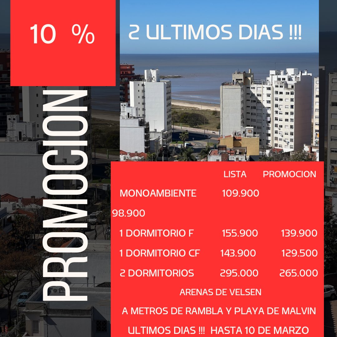 proyectosazul's tweet photo. Últimos 2 dias. No dejes pasar esta oportunidad Premium. 
Estrena 2023 a metros de la Playa y Rambla de Malvin.
Garages disponibles.
Optimiza tu calidad de vida y de tu familia.
La inversión inmobiliaria inteligente.
Ladrillos, seguridad, rentabilidad y respaldo. 
092 355 197 https://t.co/TcnBmb6Uyo