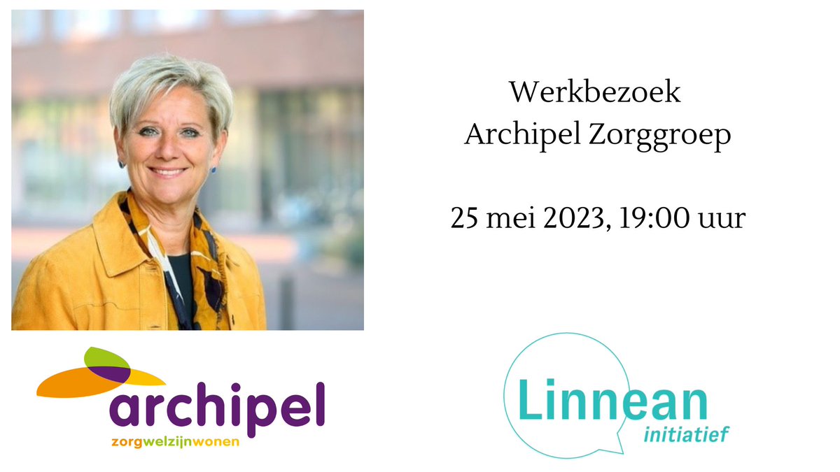 "Voor deze groep, die vaak maar één jaar bij ons woont, is kwaliteit van leven en kwaliteit van sterven essentieel", aldus Katinka van Boxtel, lid van Raad van Bestuur @archipelzorg 

Kijk je het werkbezoek met ons mee op 25 mei? 
Meld je aan via:
linnean.nl/agenda+overzic…