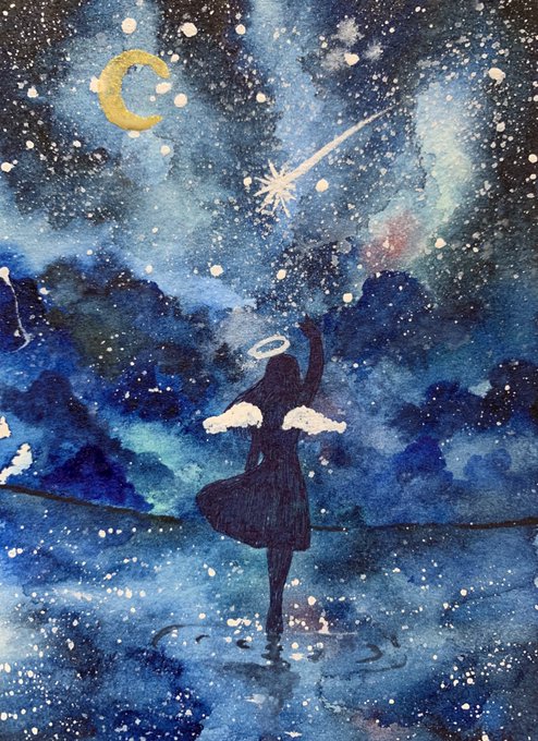 「painting (medium) shooting star」 illustration images(Latest)