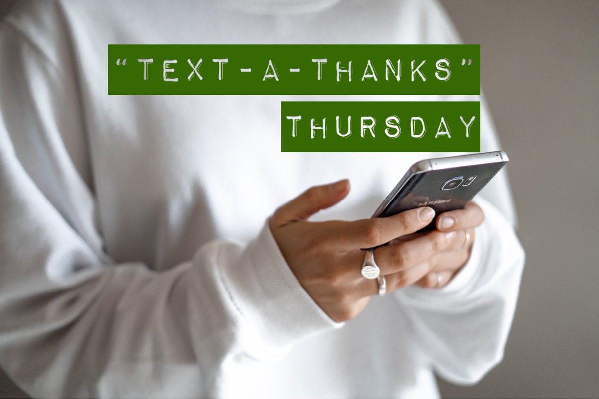 It’s “TEXT-A-THANKS” Thursday! Attitudes of gratitudes make our world brighter! Let’s shine this morning by SENDING THREE PEOPLE A THANK YOU TEXT! #Shine #Glow #Gratitude #MakeSomeoneSmile #BOSS #Edutwitter