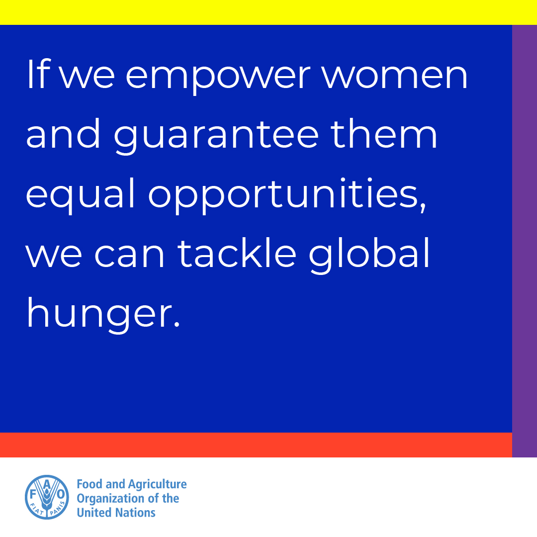 Evidence proves that by growing gender equality we can tackle global hunger and shape a better future for millions.  

 #SaveTheDate  

📔New <a href="/FAO/">Food and Agriculture Organization</a> Report of the Status of Women in Agrifood Systems out on 13 April!

#LetsGrowEquality  
#IWD2023