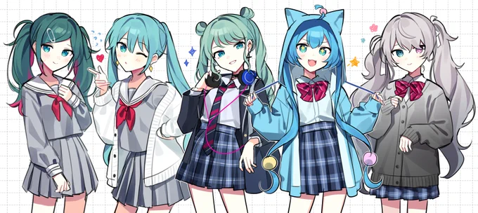 制服のセカイのミクたち 
