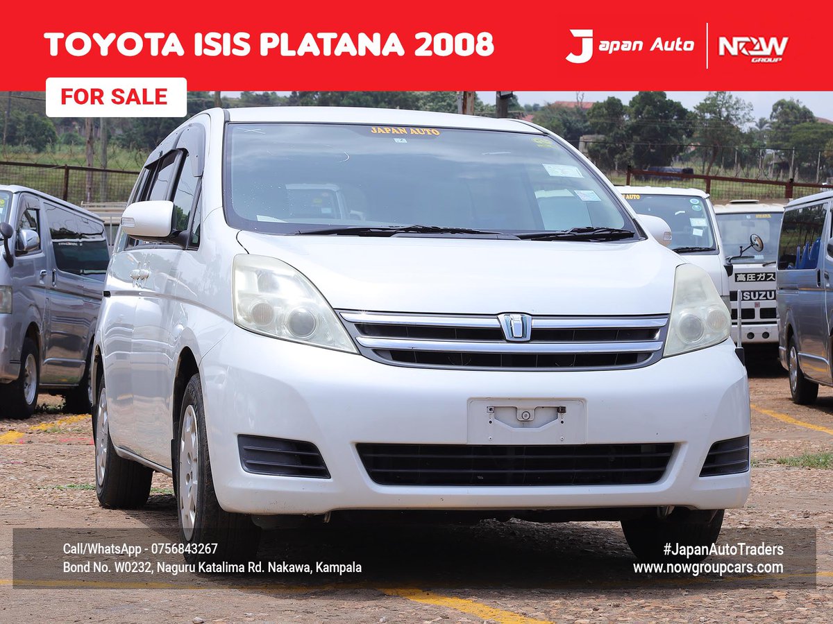 Japanautotrader's tweet image. In Stock, Toyota Isis Platana 2008
Call or WhatsApp us on 0756843267 or visit nowgroupcars.com #nowgroupcars #japanautotraders #kampalarides #safecars #Uganda #luxurycarsforsale #instagramcars #tiktokcars #snapchatcars #kampaladealership #toyotaisis