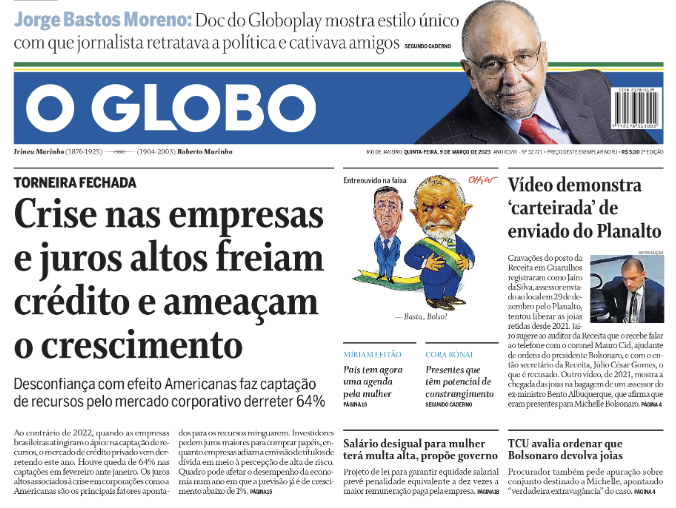 CAPA DO O GLOBO Dilmo quebrou o Brasil? Faz o L e briguem com a Globo.