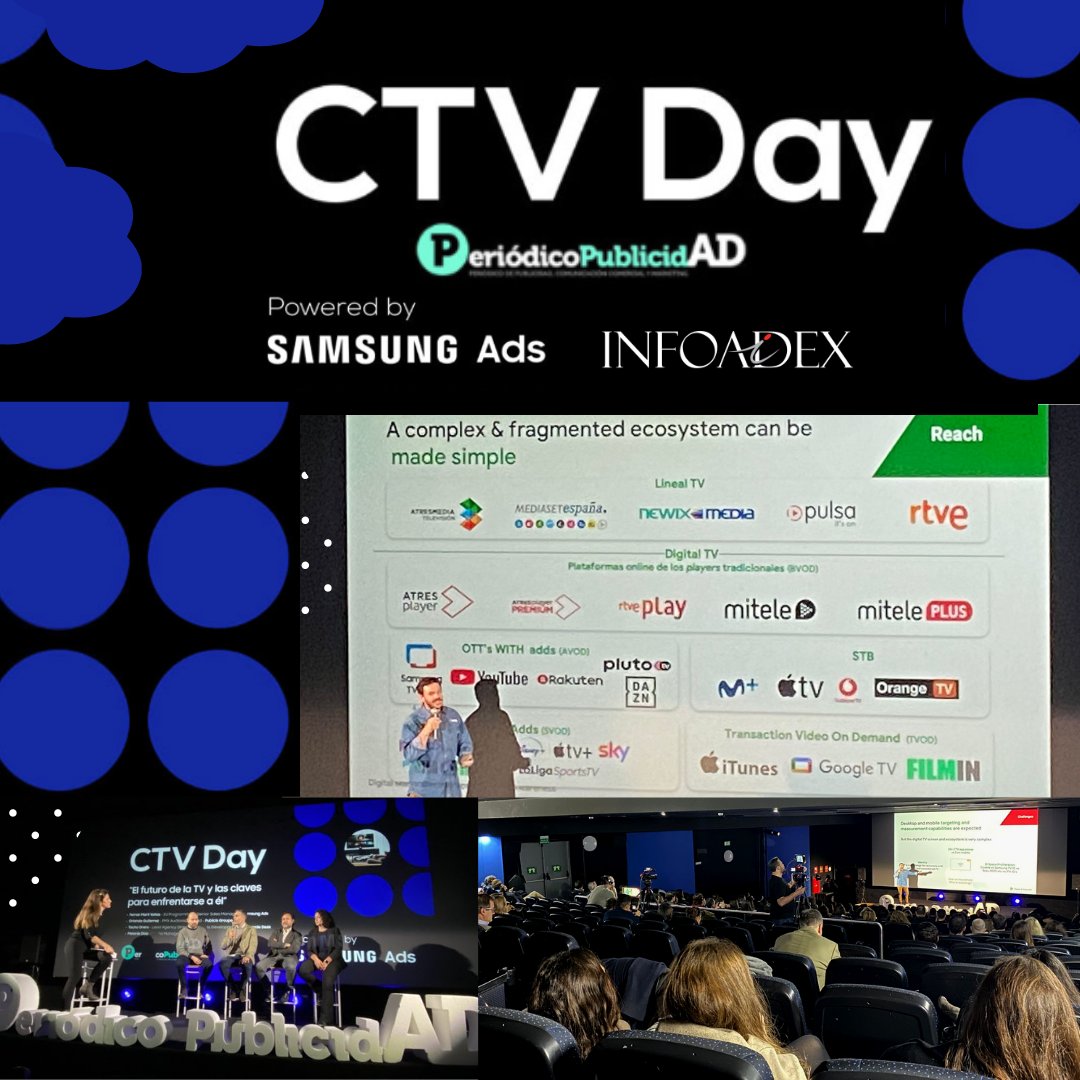 info_adex's tweet photo. ¿Conoces el #impacto de la CTV en la era del #streaming? 🔺Interesante el dato en crecimiento de los canales #fast para usuarios y anunciantes en el #CTVDay de @PdelaPublicidad 
@Samsung_Ads

#Programatica #Television #Programmatic #display https://t.co/DbYDsP45wj