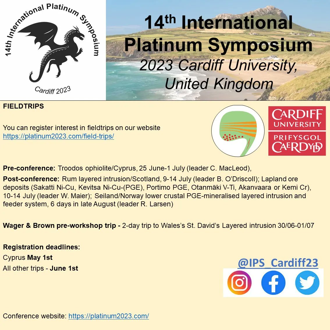 🚨 FIELDTRIP REGISTRATION 🚨  You can now register interest for our pre- and post-conference fieldtrips - including the Wager &amp; Brown pre-workshop trip! Cost estimates for the trips are provided on our website! Be sure to register for your chosen trip before the deadline!