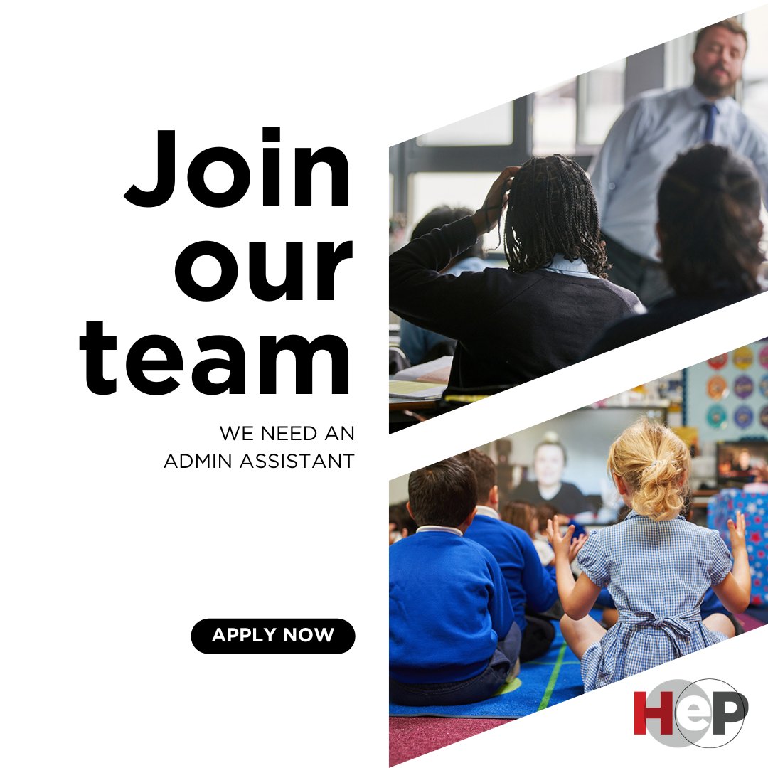 💫Are you an administrator, ready for your next challenge? Are you ready to support a family of over 100 schools? 

👉🏼Join HEP's team! We are recruiting for an admin assistant

Full details are available here: bit.ly/3kXtCSh

#Job #Vacancy #AdminVacancy