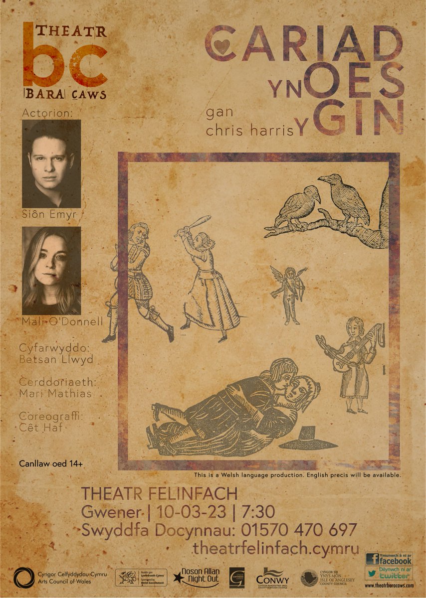 Theatr Felinfach (@theatrfelinfach) on Twitter photo Ni'n edrych ymlaen yn fawr at groesawu @theatrbaracaws yma nos fory gyda pherfformiad o 'Cariad yn Oes y Gin' gan <a href="/ctomharris/">Chris Harris 🏴</a> 🎭
We're excited to welcome @theatrbaracaws here tomorrow night with their performance of 'Cariad yn Oes y Gin' by <a href="/ctomharris/">Chris Harris 🏴</a> 🎭
📆10-3-2023
⏰7:30pm Ni'n edrych ymlaen yn fawr at groesawu @theatrbaracaws yma nos fory gyda pherfformiad o 'Cariad yn Oes y Gin' gan <a href="/ctomharris/">Chris Harris 🏴</a> 🎭
We're excited to welcome @theatrbaracaws here tomorrow night with their performance of 'Cariad yn Oes y Gin' by <a href="/ctomharris/">Chris Harris 🏴</a> 🎭
📆10-3-2023
⏰7:30pm