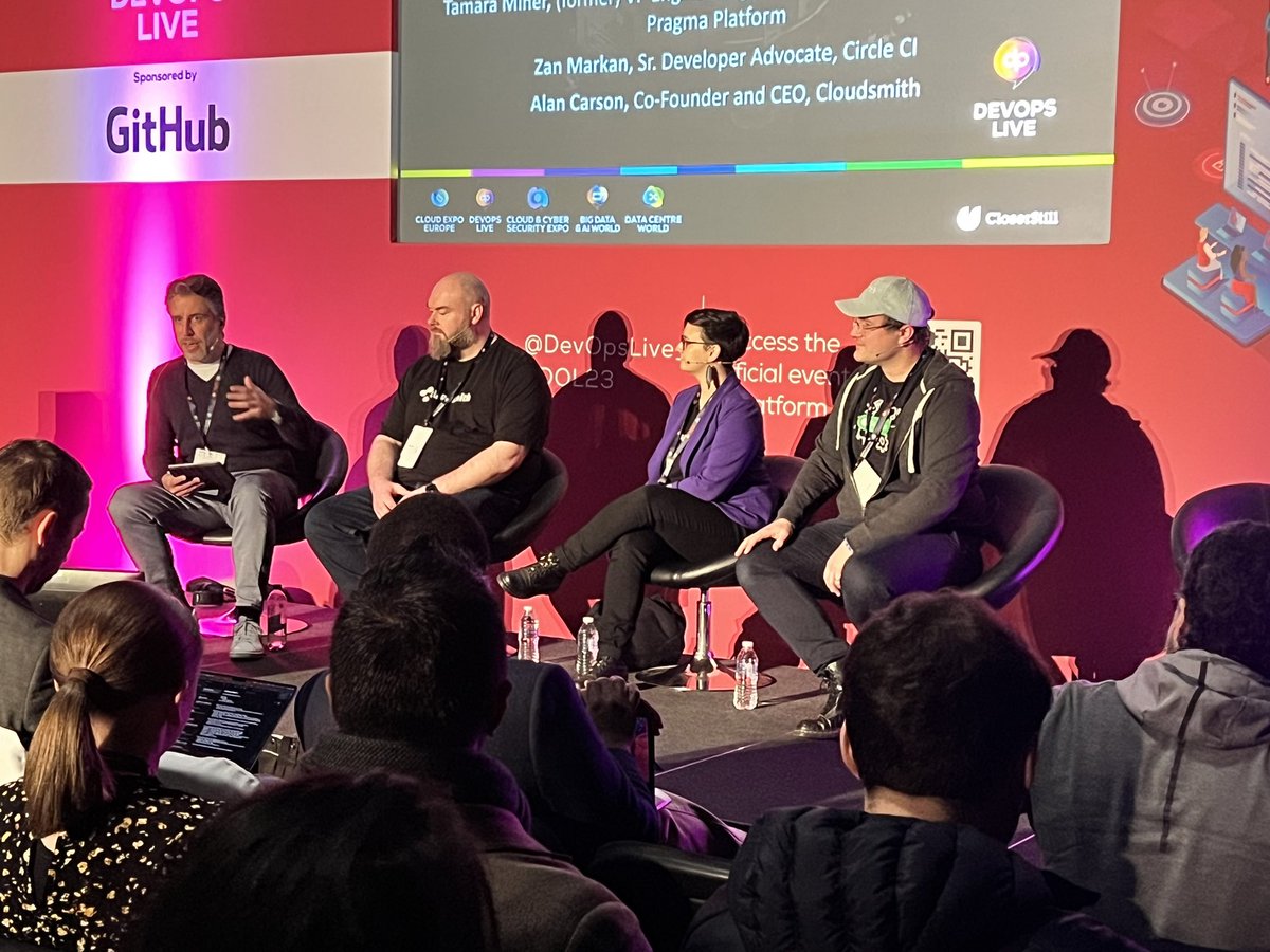 cloudsmith's tweet photo. ๐LIVE NOW in the #DevOpsLive #LTS23 theatre, @alancarson discusses why more organizations are automating #devops processes ๐ฉโ๐ป๐งโ๐ป https://t.co/fbwTXcE44W
