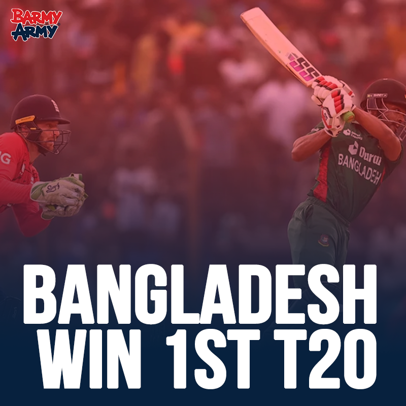 Bangladesh take the 1st T20 in Chattogram.

#BANvENG