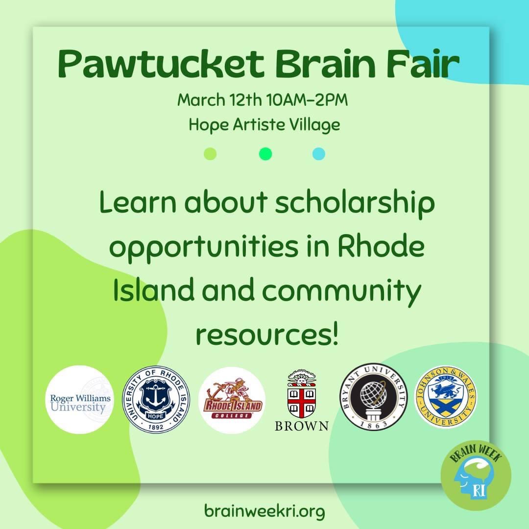 BrainWavesRI's tweet image. Neuroscience is a viable and exciting career for people of all backgrounds! At the Pawtucket Brain Fair, you will find information about college admissions, scholarships, and on campus resources at several RI universities! #BrainWeekRI #neuroscience