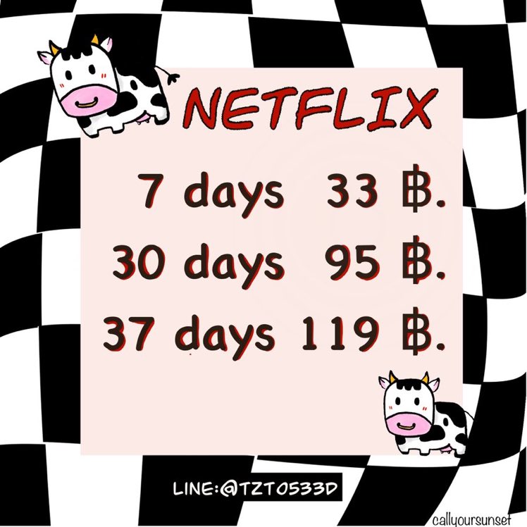 ꒰ ❛ NETFLIX ❜ ꒱ แอคไทย

—7 days  33 ฿.
— 30 days 95 ฿.
— 37 days 119 ฿.

ꔛสนใจDM เฟป or ฟอล ก่อนทัก
Line lin.ee/FVg2WFb  ᙏ̤̫

#หารnetflix #หารเน็ตฟลิกซ์ 
#หารnetflixราคาถูก 56