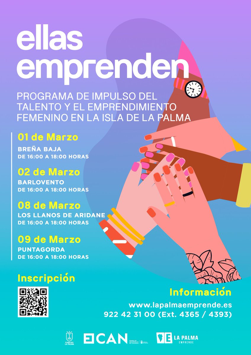 📢 Aún estás a tiempo de asistir a la formación "ELLAS EMPRENDEN".💡

‼️INSCRIPCIONES‼️
👉 lapalmaemprende.es/ellas-emprende…

‼️NOS VEMOS ESTA TARDE EN LA CASA DE LA CULTURA DE PUNTAGORDA.‼️
🕓 16:00h