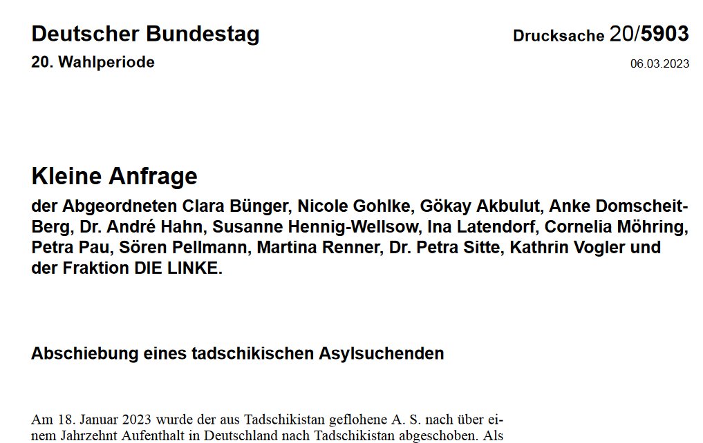 abschiebung_nrw's tweet photo. Aber es gibt noch immer keine Aufklärung. Nun wird diese auch im #Bundestag gefordert. 

#Dortmund #Tadschikistan #NRW [2/2]
@SWeiermann @D__nah @StraatmannLara @Westpol @correctiv_org  

https://t.co/GLd4KtGtpi https://t.co/ObOmo4wXAU