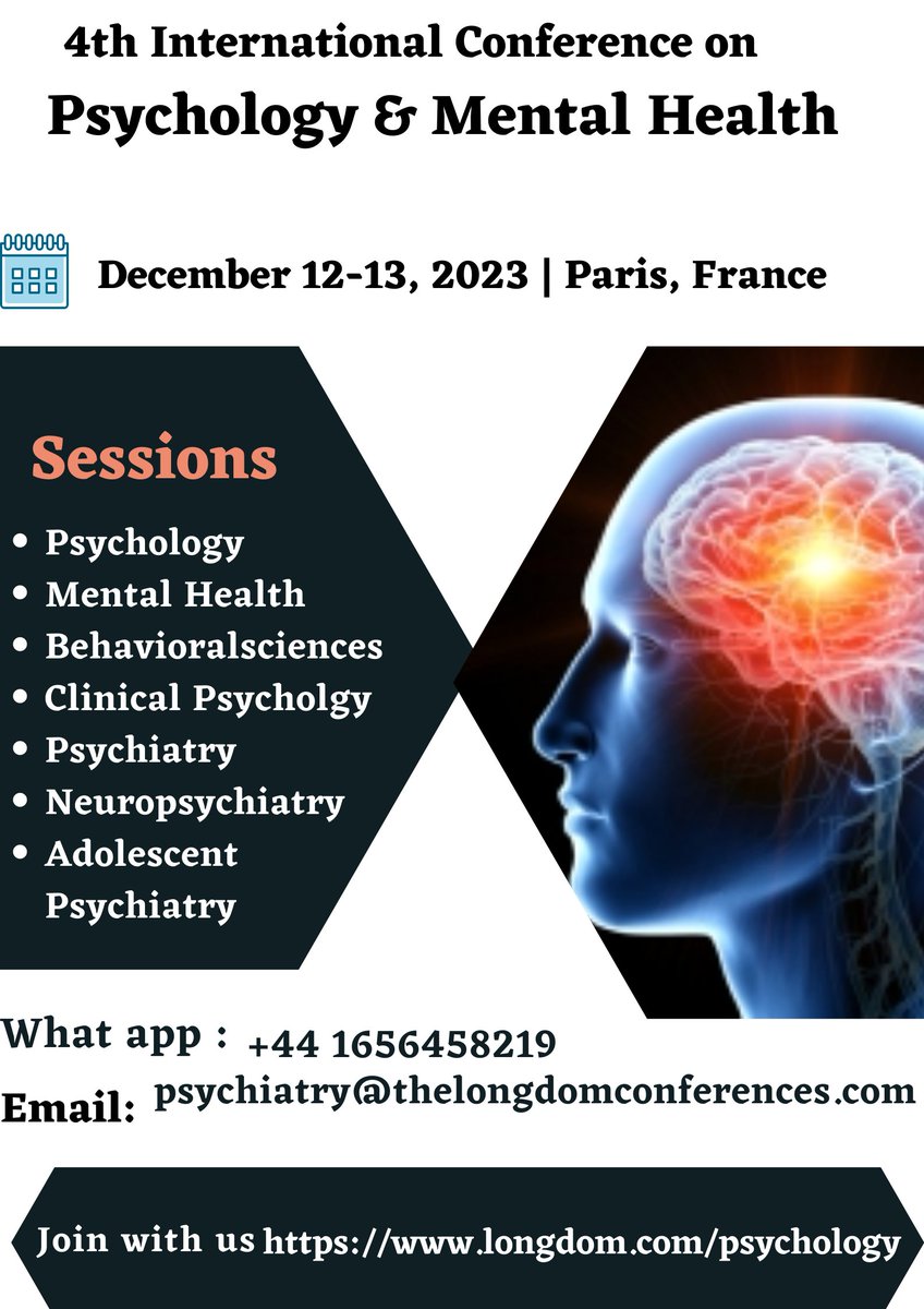 Meet our experts by Reserve your slot and share your research experiences at Psychology 2023.
longdom.com/psychology
#medicalconference #medicalconferences #longdom_meet #Europeconference #Europeconferences #Psychiatryconferences #behavioralsciencesconferences #longdomconference
