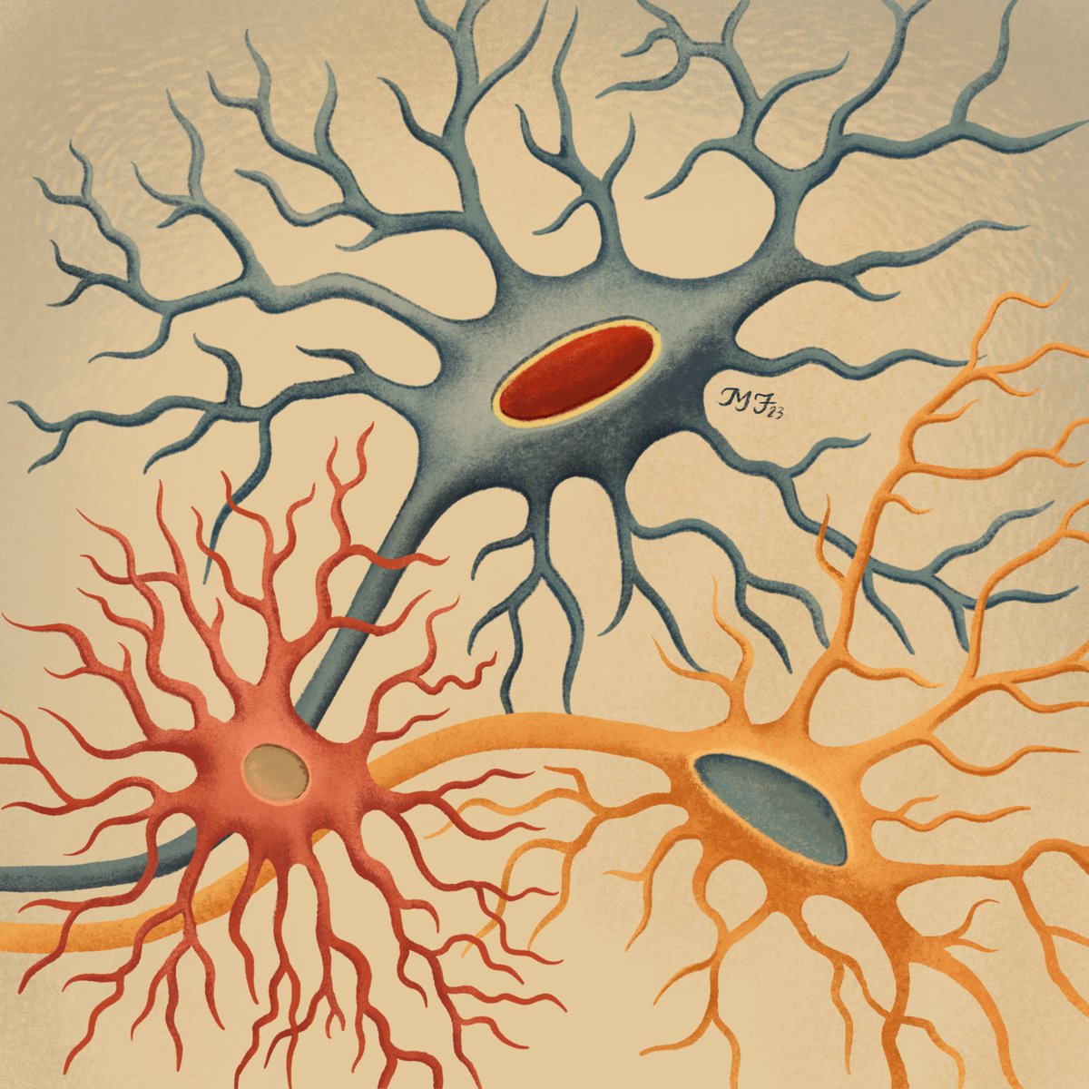 Yesterday evening I was playing with some new techniques ✏️ 

What do you think? Do pastel neurons have any future?

#sketching #procreatebrushes #neurons #neuroscience #sciart