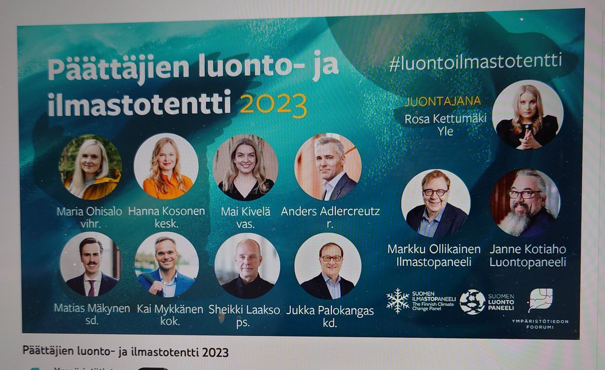 Maria Lahtinen (@mariaKlahtinen) on Twitter photo 2023-03-09 12:06:39 Pidän näistä paneeleista, joissa faktantarkastajat estävät puhumasta puuta heinää, vaikka puusta ja heinästä puhuttaisiinkin. Tutkittu tieto luo vankan pohjan tehdä rohkeitakin ratkaisuja. Kattava tietoverkko on paras turvaverkko. @ymparistotieto @Ilmastopaneeli1 @luontopaneeli Pidän näistä paneeleista, joissa faktantarkastajat estävät puhumasta puuta heinää, vaikka puusta ja heinästä puhuttaisiinkin. Tutkittu tieto luo vankan pohjan tehdä rohkeitakin ratkaisuja. Kattava tietoverkko on paras turvaverkko. @ymparistotieto @Ilmastopaneeli1 @luontopaneeli