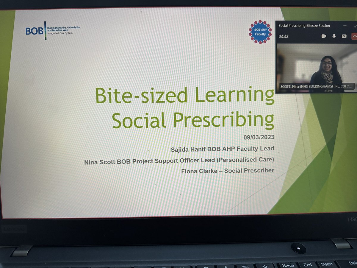 SajidaHanif6's tweet image. Currently running our #bitesizedlearning on #SocialPrescribing @BOBAHPFaculty
