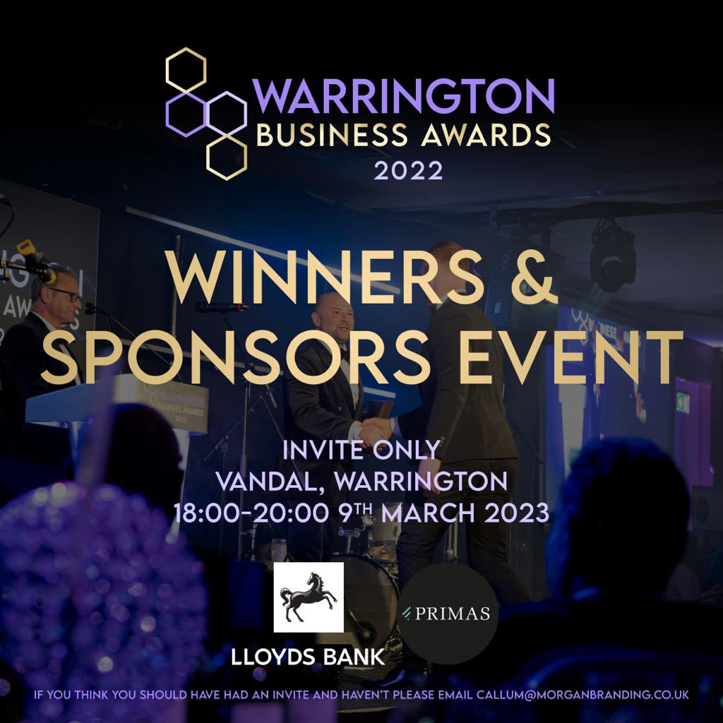 Get your glad rags on for the Winners and Sponsors event this evening with cocktails and food- invite only we are afraid - we are looking forward to it! #warrington #cheshire #business #awards