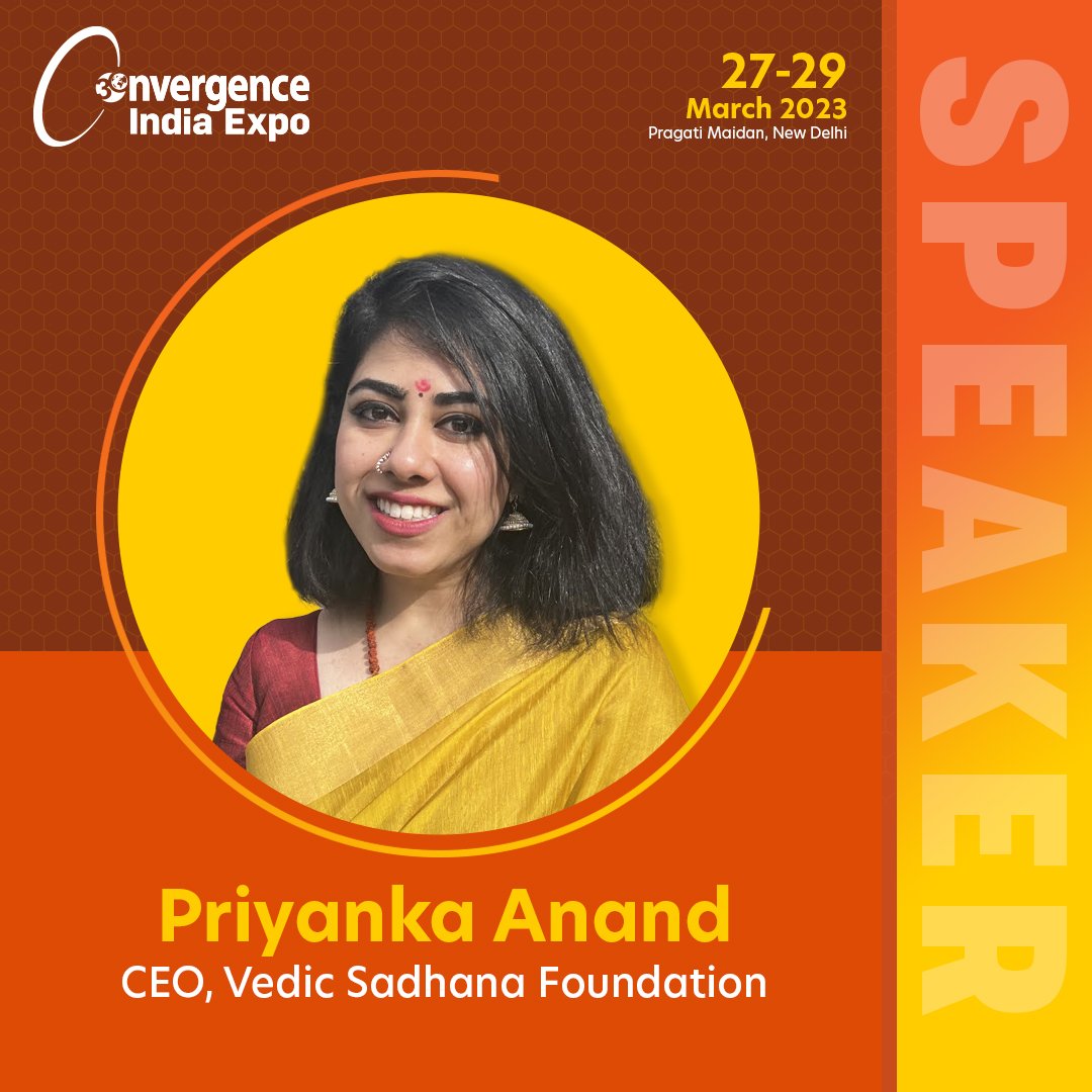 Convergenc's tweet photo. We are honoured to have Ms. Priyanka Anand, CEO, Vedic Sadhana Foundation as our profound speaker for an engaging session at the 30th @Convergenc India Expo.
For Delegate Registrations, visit - https://t.co/eznx7YzJ4w
@SadhanaApp
#ConvergenceIndia #CI2023 #ConferenceSession https://t.co/YWr4NkZ5Hk