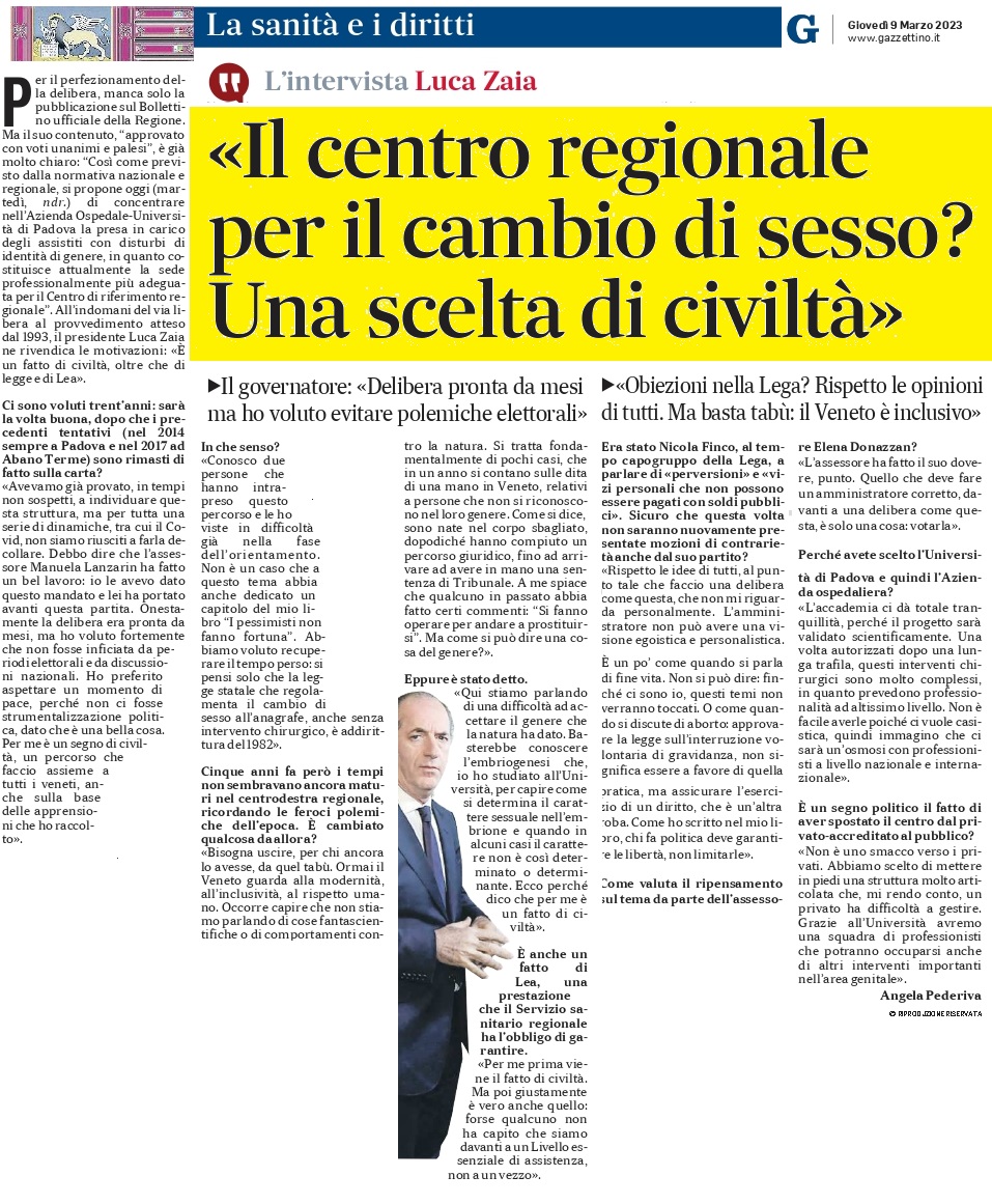 🗞📰 La mia intervista a Il Gazzettino di oggi.