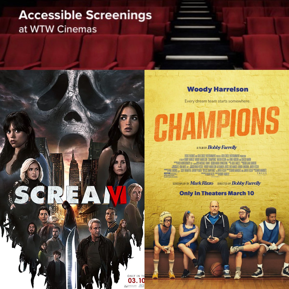 WTW_PlazaTruro's tweet photo. Subtitled Screenings!
Our subtitled screenings include SCREAM VI (18) & CHAMPIONS (12A)…
🎟️Book NOW! https://t.co/dckqHUUXFs
#subtitledscreening https://t.co/xE5ftEJ1tU