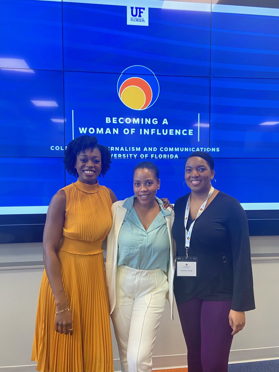 FAMUSJGC82's tweet image. Our @FAMU_1887 Journalism alumni Giselle Thomas, Kalisha Whitman and Audriana Thomas represented #RattlerNation well during the @UFJSchool “Women in Media” panel discussion. #WomenofInfluence 🐍🐍