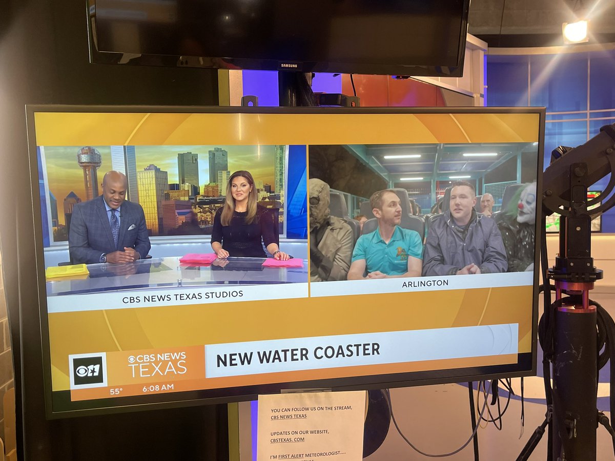 Our @NickStarlingTV did a live report while on the new Aquaman Power Wave at @SixFlagsOverTX 😅. Idk how you did it man. Especially with those creepy passengers next to you 🤣😭 @BrookeKatzTV @krussellcbs11 @DominicBrownTV