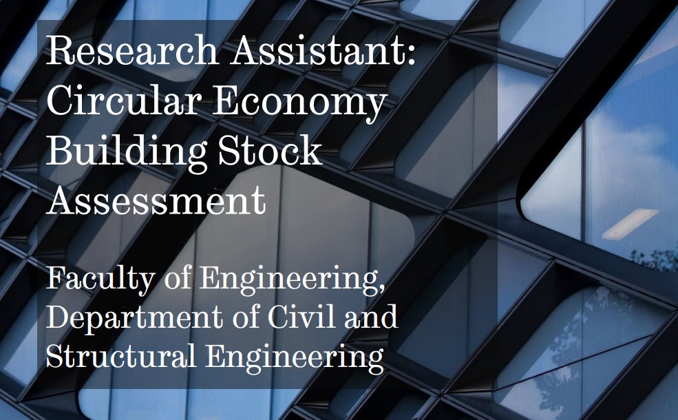 Charles Gillott (@charlesgillott) on Twitter photo 🚨WE'RE HIRING🚨
<a href="/UrbanFlowsObs/">Urban Flows</a> is looking for a research assistant to help quantify the material content, adaptability and reuse/recycling potential of the UK's existing building stock.
👇👇👇👇👇👇
jobs.shef.ac.uk/sap/bc/webdynp… 🚨WE'RE HIRING🚨
<a href="/UrbanFlowsObs/">Urban Flows</a> is looking for a research assistant to help quantify the material content, adaptability and reuse/recycling potential of the UK's existing building stock.
👇👇👇👇👇👇
jobs.shef.ac.uk/sap/bc/webdynp…
