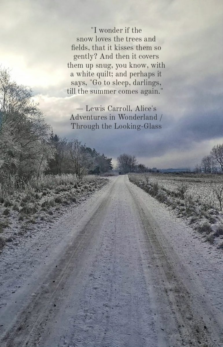 AnneAgerholm's tweet photo. "I wonder if the snow loves the trees and fields, that it kisses them so gently? And then it covers them up snug, you know, with a white quilt; and perhaps it says, "Go to sleep, darlings, till the summer comes again."
– Lewis Carroll
#Danishspring https://t.co/8vNn75fBQl