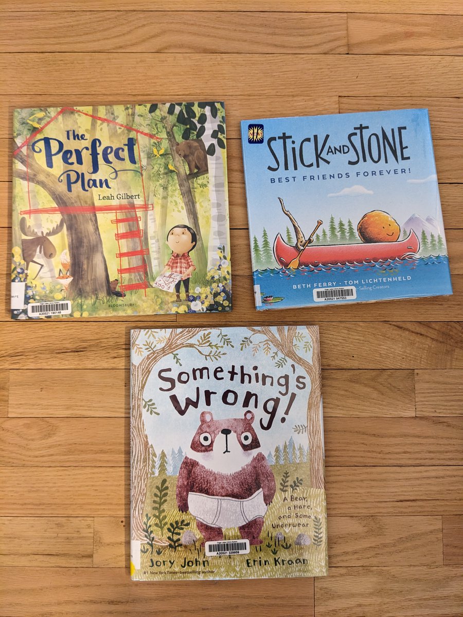 Week 9 #PictureBooks library haul highlights 
#SharingBooks #kidlit 
Part 2
The Perfect Plan - @lalaleeeah 
Stick and Stone: Best Friends Forever - @BethFerry1 & @tlichtenheld 
Something's Wrong! - @IamJoryJohn & Erin Kraan