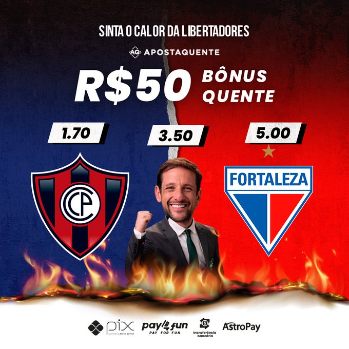 O Fortaleza recebe o Cerro Porte&ntilde;o nas muralhas do Castel&atilde;o, mas ser&aacute; o suficiente pra vencer o advers&aacute;rio<a href="/tag/libertadores"class="tags"><span>#libertadores</span></a><a href="/tag/apostaquente"class="tags"><span>#apostaquente</span></a>