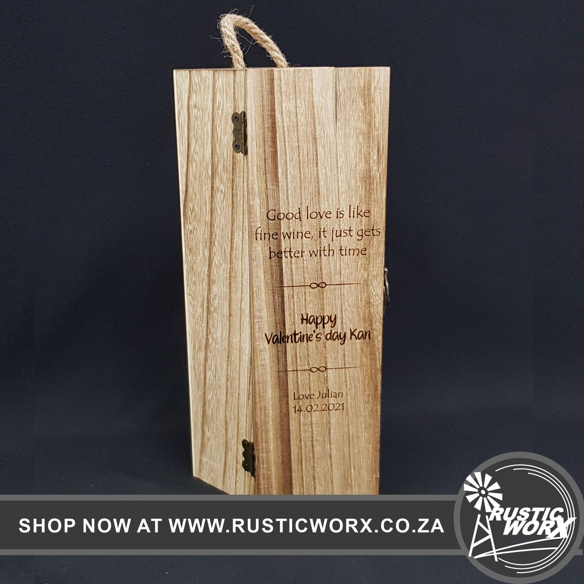 rusticworxsa's tweet image. A special wine deserves its own custom engraved wine boxes. 
Perfect to celebrate those special occasions. 

Order yours today!

Contact us on sales@rusticworx.co.za or visit our website rusticworx.co.za
#engraved #wineboxes #giftboxes #customgifts #love  #rusticworx